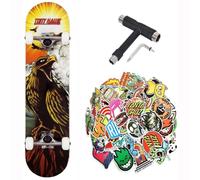 Skateboard completo Tony Hawk PROFESSIONALE Serie Principiante 7.75" + tool multiuso + 50 stickers lucidi (Roar 7.75 - tool - 50Sticks, 7.75)