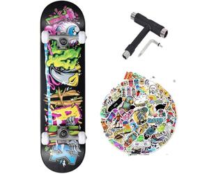 Skateboard completo Tony Hawk PROFESSIONALE Serie Principiante 8.0" con tool multiuso + 50 stickers