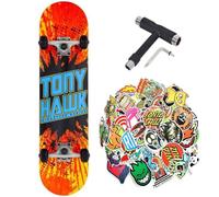 Skateboard completo Tony Hawk SHUTTER PROFESSIONALE Serie Principiante 7.75" + tool multiuso + 50 stickers lucidi (7.75 - tool - 50 stick, 7.75")