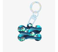 Skateboard con albero di palme stampa onda acrilico ornamento osso del cane, medagliette per animali domestici, portachiavi per cani tag per le vacanze per gli amanti degli animali domestici, regalo