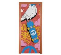 Skateboard Doodle Graffiti Piccione copertura della porta di natale 35x79 In benvenuto estate banner Holiday Party Forniture M