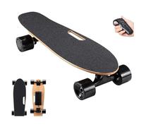 Skateboard elettrici, longboard con telecomando wireless, velocità massima 13,67 MPH, regolazione a 3 velocità, autonomia di 5 miglia, ponte in acero a 8 strati, maniglia per un facile trasporto