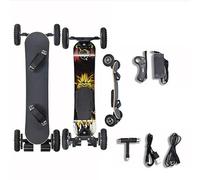 Skateboard elettrico fuoristrada, raggio ultra lungo 20-31 km, velocità massima 28-32 mph, acero durevole e fibra di vetro, supporta fino a 150 kg