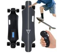 Skateboard Elettrico Longboard Per Adulti E Principianti - Deck In Acero A 7 Strati Con Assorbimento Degli Urti, Pendenza Del 15%-30%, Telecomando Led Con Controllo A 4 Velocità dualdrive30km