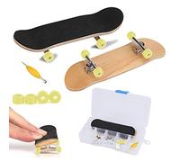Skateboard Finger da Dito, Mini Lega Professionale in Acero di Legno Completo con Scatola per ridurre i Regali per Bambini(Giallo)