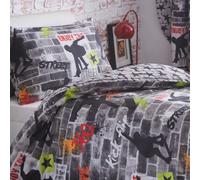 Skateboard Graffiti Set Copripiumino Singolo Trucchi Cameretta Bambini 2-in-1