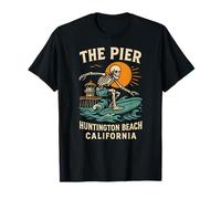 Skateboard Huntington Beach The Pier Cool - Vita da Spiaggia per Uomini Maglietta