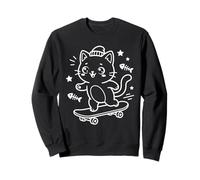 Skateboard Kawaii Cat Skater Halfpipe Felpa