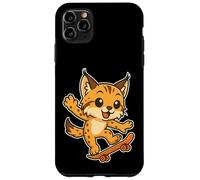Skateboard Lynx Cat, cartone animato retrò Custodia per iPhone 11 Pro Max