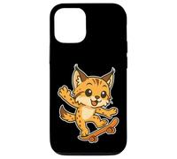Skateboard Lynx Cat, cartone animato retrò Custodia per iPhone 12/12 Pro