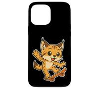 Skateboard Lynx Cat, cartone animato retrò Custodia per iPhone 13 Pro Max
