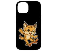 Skateboard Lynx Cat, cartone animato retrò Custodia per iPhone 14