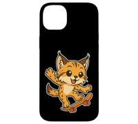 Skateboard Lynx Cat, cartone animato retrò Custodia per iPhone 14 Plus