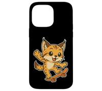Skateboard Lynx Cat, cartone animato retrò Custodia per iPhone 14 Pro Max