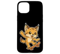 Skateboard Lynx Cat, cartone animato retrò Custodia per iPhone 15 Plus