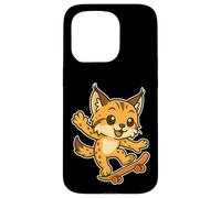 Skateboard Lynx Cat, cartone animato retrò Custodia per iPhone 15 Pro