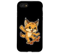 Skateboard Lynx Cat, cartone animato retrò Custodia per iPhone SE (2020) / 7/8