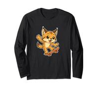 Skateboard Lynx Cat, Cartone Animato retrò Maglia a Manica