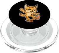 Skateboard Lynx Cat, cartone animato retrò PopSockets PopGrip per MagSafe