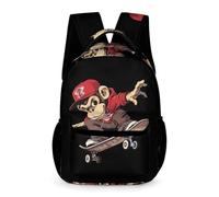 Skateboard Monkey carino zaino leggero borsa da viaggio zaino portatile per campeggio escursionismo 40,6 × 32,5 × 15,2 cm
