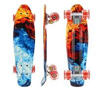 Skateboard per Bambino Bambina Ragazzo Adulto,Skateboard Cruiser da 56cm,Mini Professionale Skateboard con Cuscinetti ABEC-7,Longboard Completo con Ruote in PU,Stile Retrò