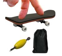 Skateboard per dita - Legno d'acero a cinque strati, in lega, tappetino antiscivolo in PU | Giocattolo di stoccaggio completamente chiuso, mini tastiera, custodia, decorazione sportiva da
