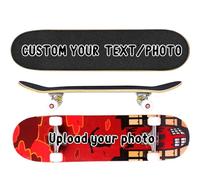 Skateboard personalizzato da 78,7 x 20,3 cm standard concavo cruiser trucco personalizzato per principianti, bambini, adolescenti, adulti - Carica immagini o testo, privato personalizzato