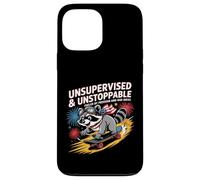 Skateboard Raccoon senza supervisione Chaos Freedom Funny Art Custodia per iPhone 13 Pro Max
