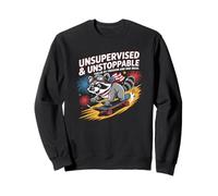 Skateboard Raccoon senza supervisione Chaos Freedom Funny Art Felpa