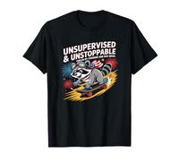 Skateboard Raccoon senza supervisione Chaos Freedom Funny Art Maglietta