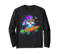 Skateboard retrò Anni '90 Skater Bunny Carrot Y2K Skateboarder Maglia a Manica