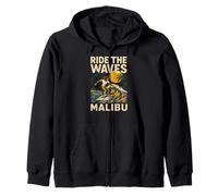 Skateboard retrò da Uomo Malibu Ride The Waves Felpa con Cappuccio