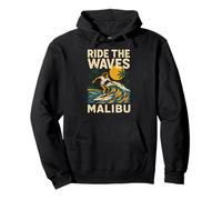 Skateboard retrò da Uomo Malibu Ride The Waves Felpa con Cappuccio