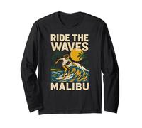 Skateboard retrò da Uomo Malibu Ride The Waves Maglia a Manica
