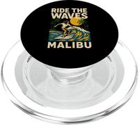 Skateboard retrò da uomo Malibu Ride the Waves PopSockets PopGrip per MagSafe
