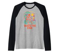 Skateboard retrò da Uomo Montauk Skate The End Maglia con Maniche Raglan