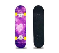 Skateboard, skateboard completo 78,7 x 20,3 cm, tavola in legno di acero a 8 strati con doppio kick, skateboard standard per bambini, adolescenti, adulti, principianti (SKY-ZS)