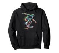 Skateboard Skater Motion Blur Flash Skate Streetwear Felpa con Cappuccio