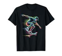 Skateboard Skater Motion Blur Flash Skate Streetwear Maglietta