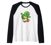 Skateboard Tartaruga Retro Cartoon Maglia con Maniche Raglan