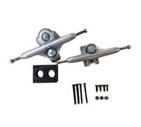 Skateboard Trucks - Surfboard Trucks, Truck, Aluminum Skateboard Brackets | Silver Red Spring Design for Stable Ride and Smooth Surfing Experience