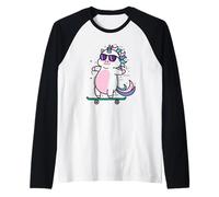 Skateboard Unicorno Maglia con Maniche Raglan