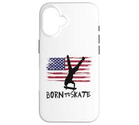 skateboard USA bandiera sport patriot trick equilibrio Custodia per iPhone 16