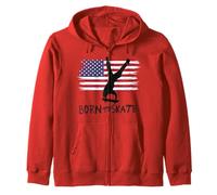Skateboard USA Bandiera Sport Patriot Trick Equilibrio Felpa con Cappuccio