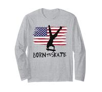 Skateboard USA Bandiera Sport Patriot Trick Equilibrio Maglia a Manica