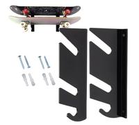 Skateboard Wall Mount - Acrylic Hanger Set | Layer Display Rack, Storage Hook Organizer, Deck Holder, Roller Skates Helmet Stand, Space Saving Garage Room Showcase Pair