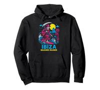 Skateboarding Ibiza Isole Baleari Retro Uomo Beach Life Felpa con Cappuccio