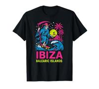 Skateboarding Ibiza Isole Baleari Retro Uomo Beach Life Maglietta