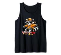 Skateboarding Raccoon Street Mascotte Grafica Canotta