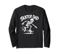 Skater Dad Skeleton - Skatepark Humor Maglia a Manica